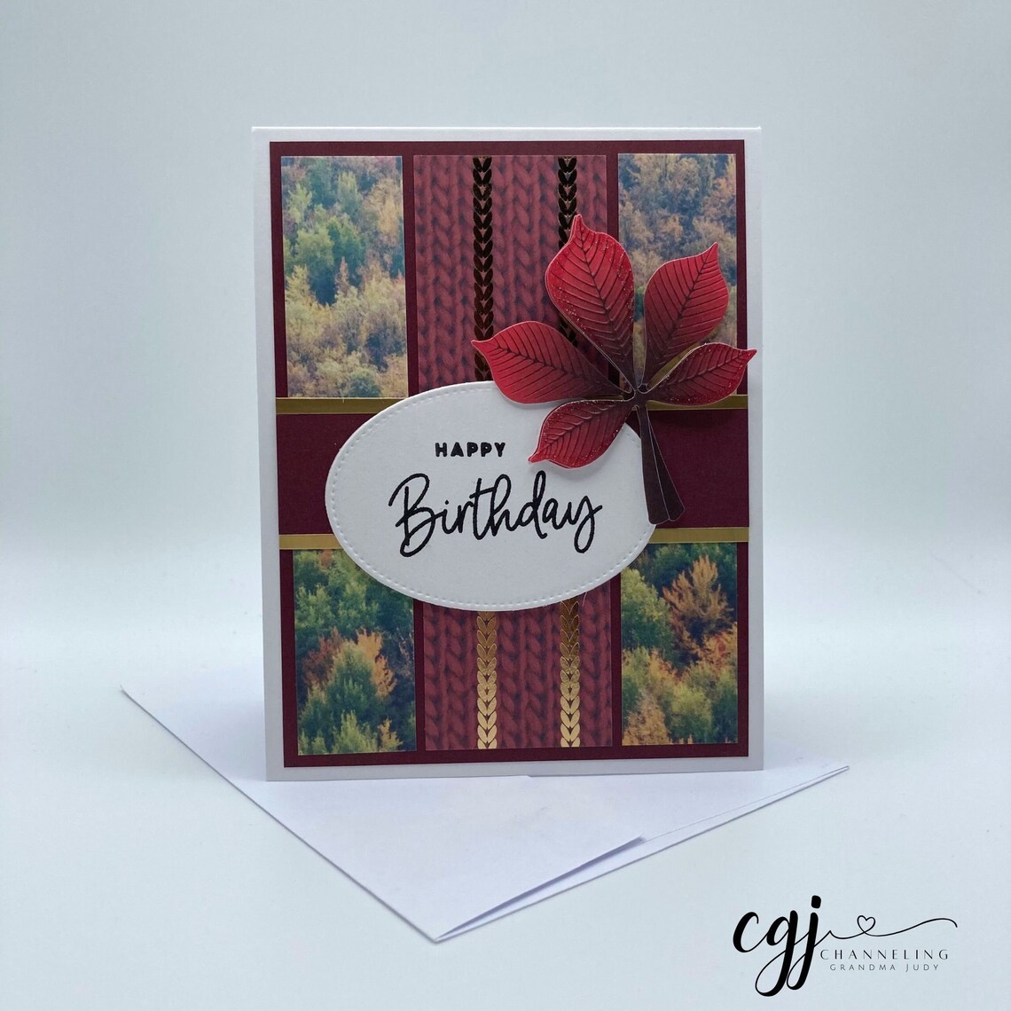 Fall Happy Birthday Card - Handmade With Envelope, Autumn, Leaves - Etsy
