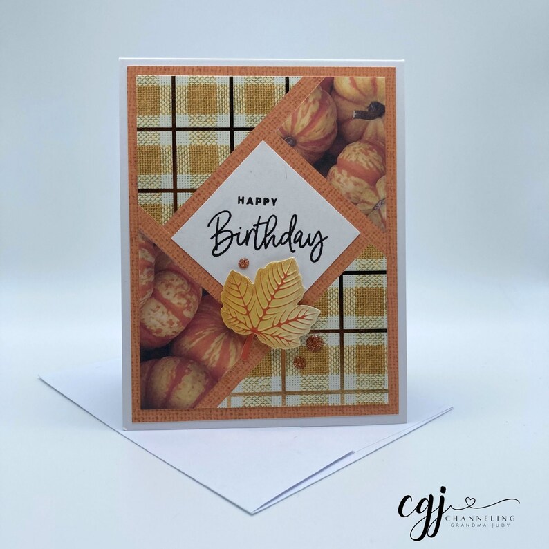 Fall Happy Birthday Card - Handmade With Envelope, Autumn, Leaves - Etsy