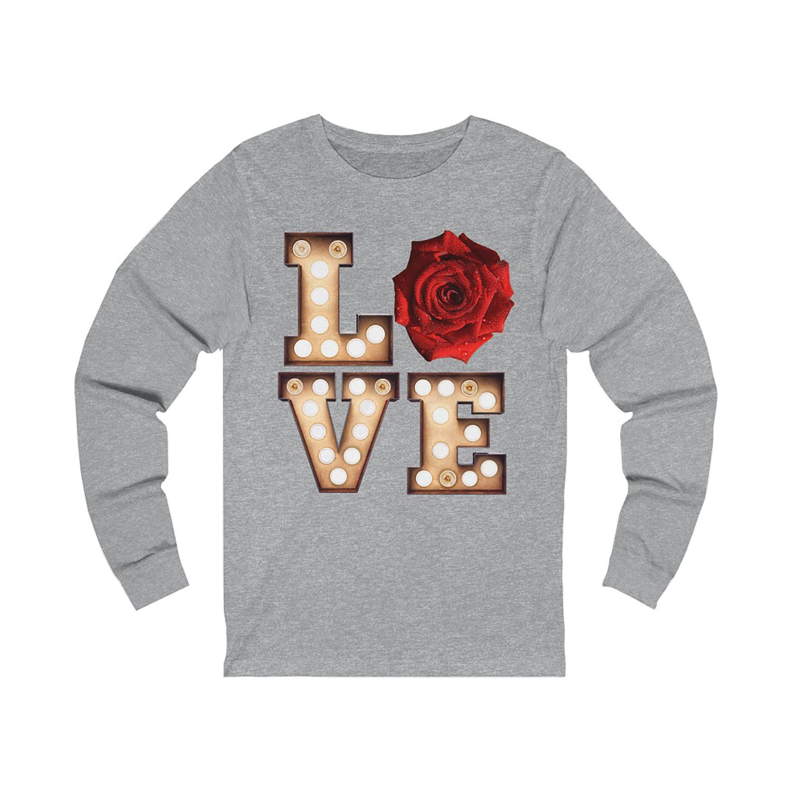 Love Shirt Long Sleeve Flower Floral Rose Flower Shirt Etsy