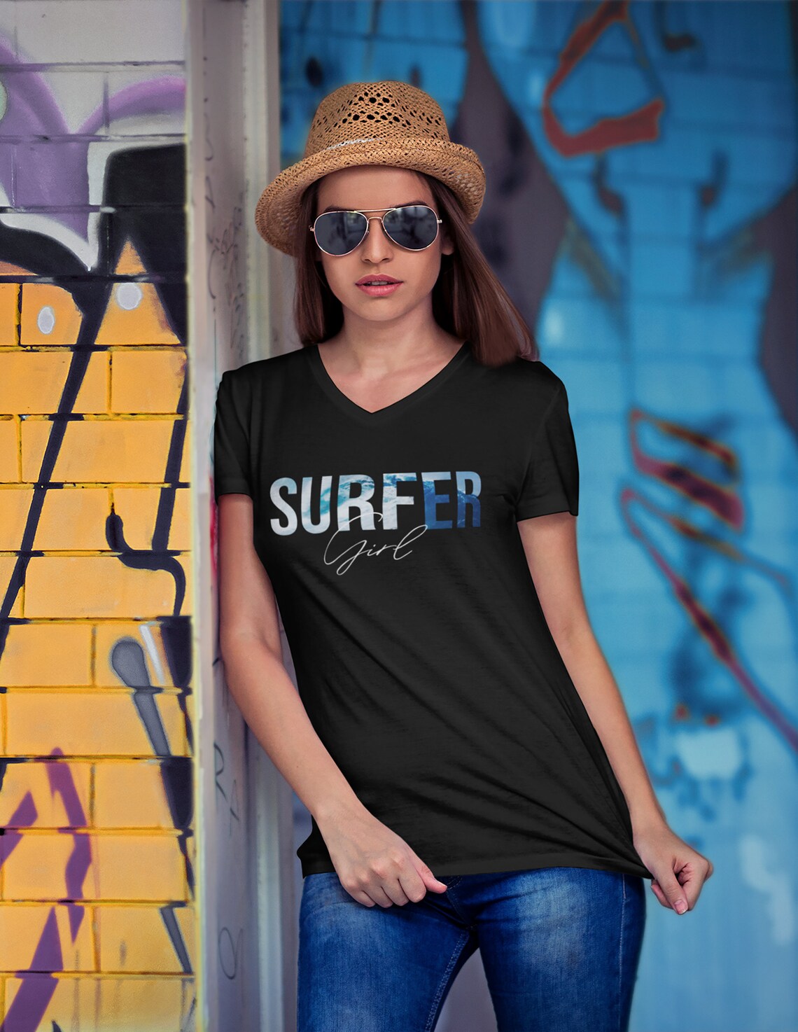 Surf T Shirt Surfer Girl Shirt Womens Surf Clothing Surf Etsy