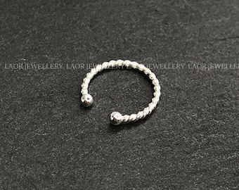 1Pc Slim Twist Hoop Ear Cuff | Sterling Silver Wrap Earring | Minimalist Dainty Rope Ear Wrap | No-Piercing Non-Pierced Cartilage Earring