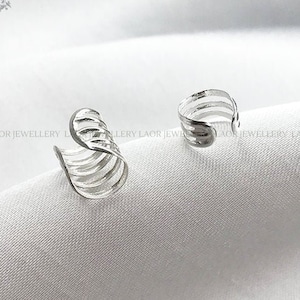 925 Sterling Silver Band Ear Cuffs | Wrap Earrings | No-Piercing Non-Pierced Fake Piercing | Minimalist Dainty Unisex Men Cartilage Jewelry