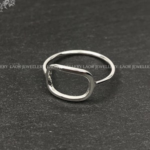 Open Rectangle Finger Ring | Geometric Ring | Sterling Silver Boho Ring | Bohemian Women Ring | Minimalist Stacking Ring | Gifts for Her