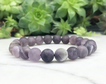 Amethyst Gemstone Beaded Bracelet | 6mm | 8mm | Natural | Protection | Balancing | Calming | Insomnia | Memory | Focus | Stretchy