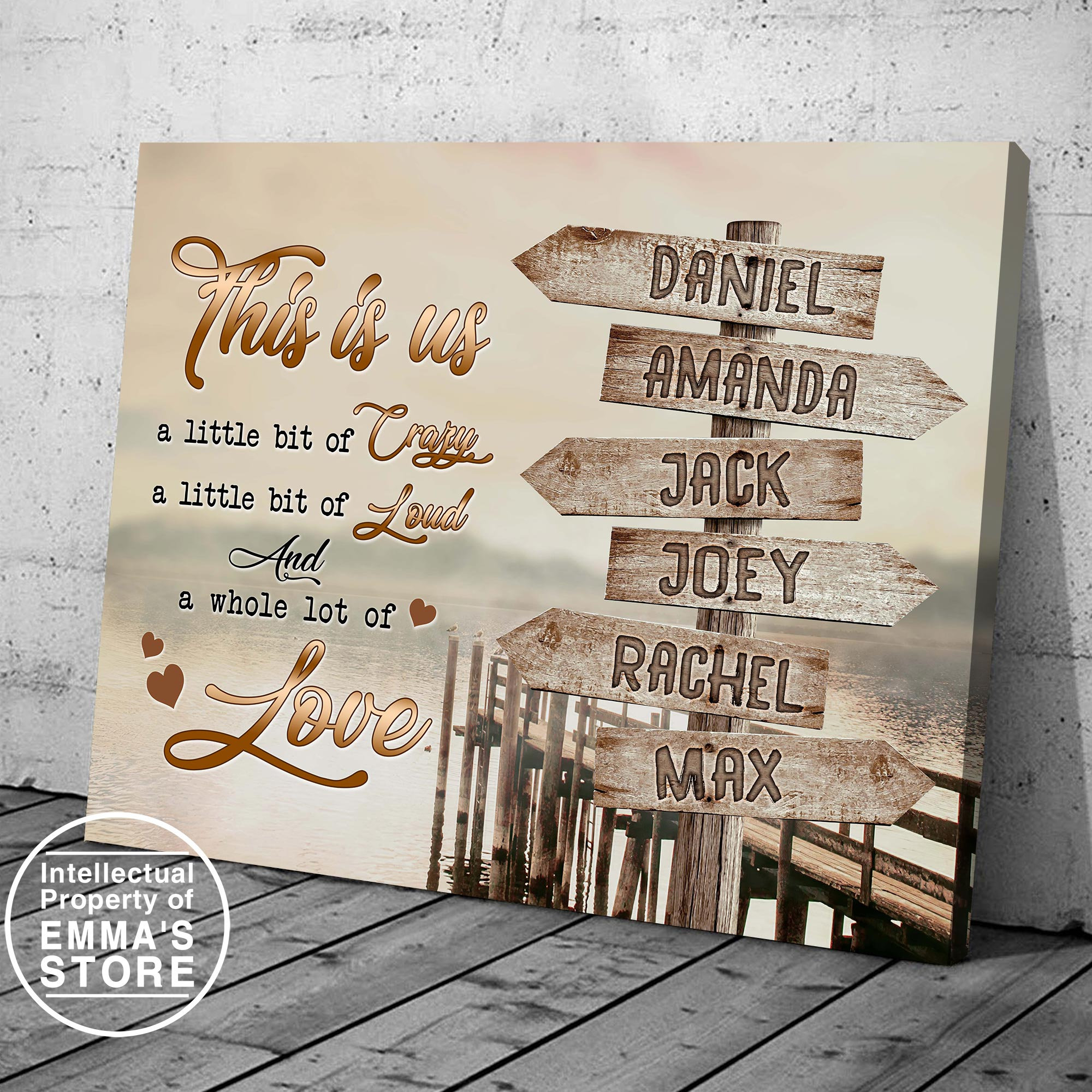 Personalized Street Sign Multi Name Canvas Family This Is Us Etsy