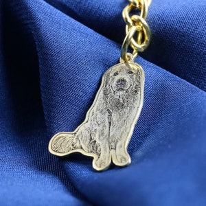 Sliver Pet Portrait Keychain,Personalized Pet Dog Memorial Keyring,Engraved Photo keychain,Custom Lover Gift,Pet Memorial Gift,Dog Keychain image 5