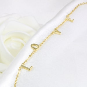 Colar com inicial personalizada, colar com nome, colar com letras, colar com alfabeto, colar de mãe com inicial de crianças, joia inicial personalizada, presente BFF