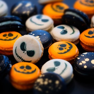 Halloween Macarons! Jack O lantern, Jack Skellington, Decorative Cookies and Treats