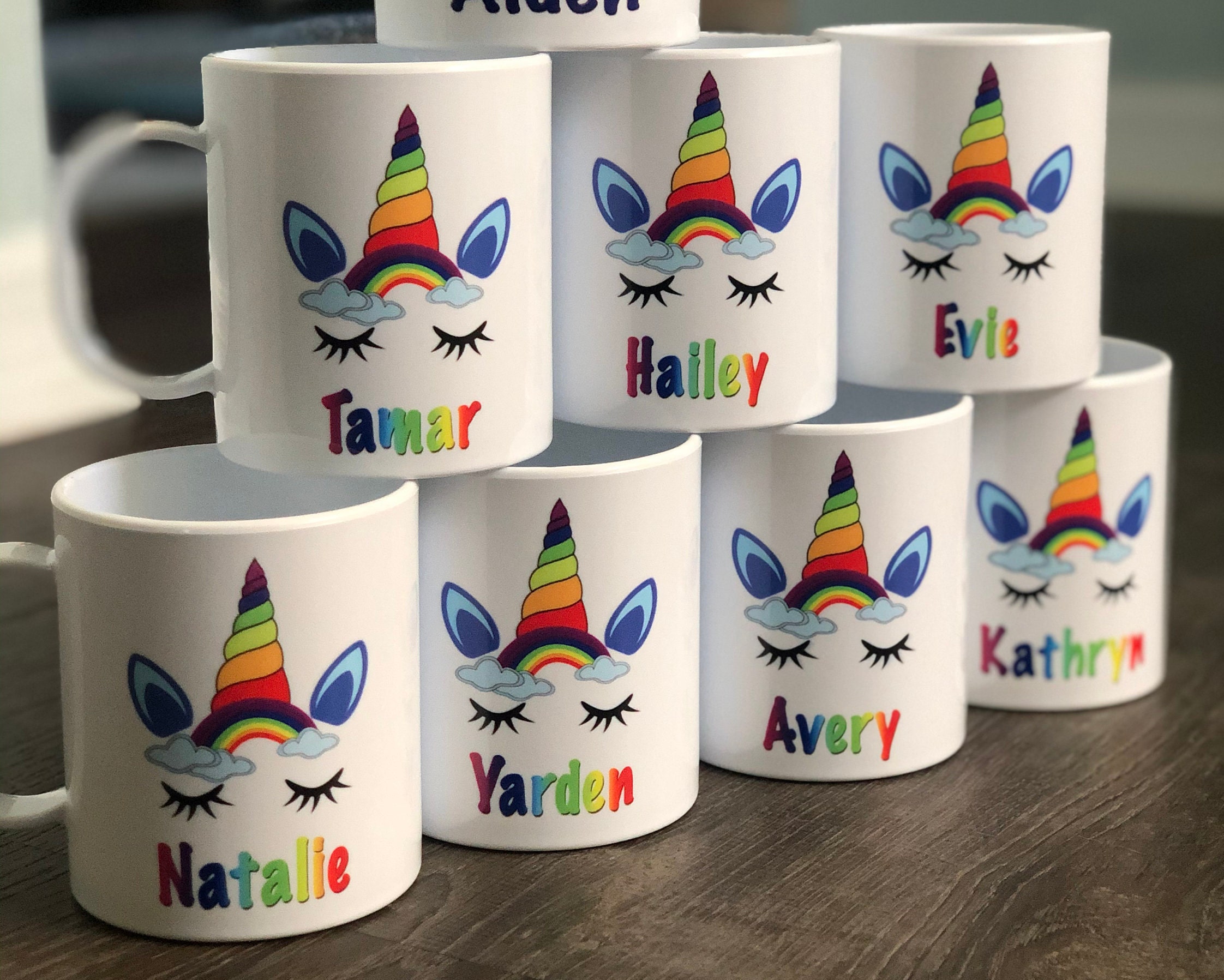 Unicorn Mugs Personalized, Unicorn Gifts for Little Girls, Flowers