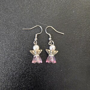 Sparkling Guardian Angel Drop Earrings image 2