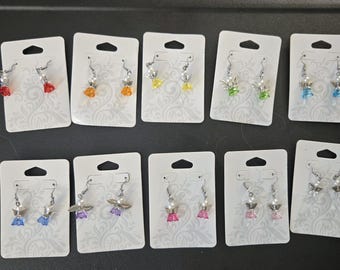 Pendientes colgantes de ángel de la guarda brillante