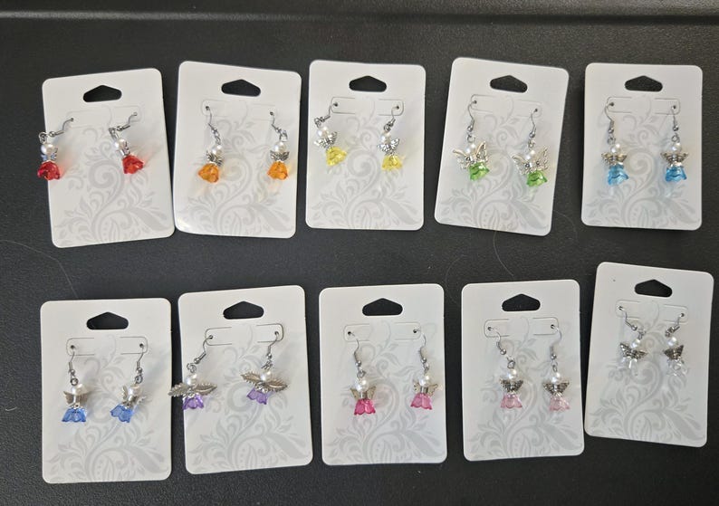 Sparkling Guardian Angel Drop Earrings image 1