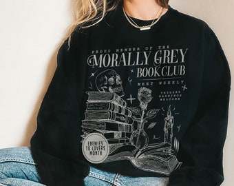 Morally Grey Book Club Sweatshirt | Dark Romance Crewneck, Spooky Season Sweatshirt, Bookish Shirt Vintage Bookish Shirt For Book Lover Gift