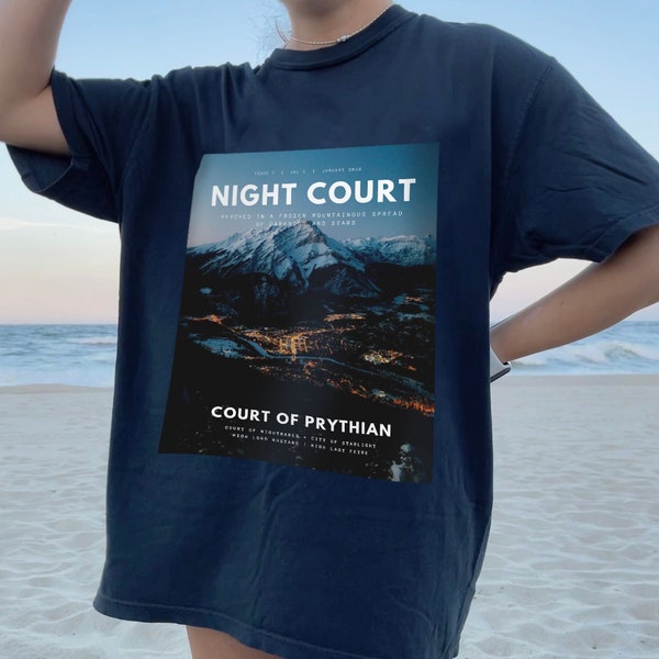 Camisa de la revista ACOTAR Night Court Velaris - Una corte de espinas Rhysand Feyre Cassian City of Starlight Minimal Sarah J Maas Camisa con licencia