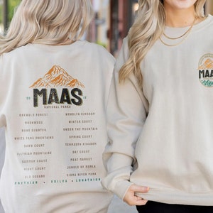 Sarah J Maas National Parks Sweatshirt SJM Universe Licensed Merch ACOTAR TOG Crescent City, Velaris, Terrasen, Lunathion Fantasy Reader image 1