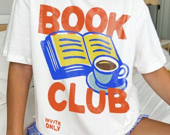 Koszulka Book Club | Koszulka Comfort Colors Reading Koszulka Bookworm Koszulka Bookstagram Koszulka Book Lover Gift Koszulki z książkami dla kobiet Prezenty dla nauczycieli Bookish