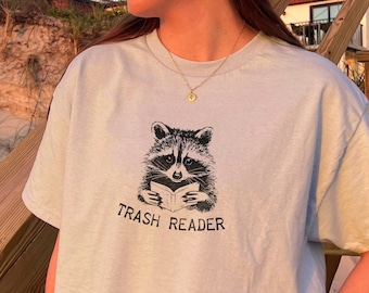 Smut Reader Shirt | Bookish Raccoon Shirt, Trash Reader Romance Goblincore Fan, Gift For Book Lover, Funny Bookish Tee, Smutty Books Fan Art