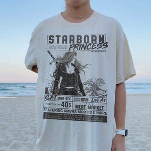 Bryce Quinlan Starborn Princess Band Shirt | Crescent City Retro Merch Umbra Mortis Ruhn Danaan Danika Fendyr Licensed SJM Art Sweater