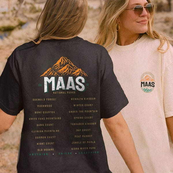 Sarah J Maas nationale parken shirt | SJM Universe gelicentieerde merchandise ACOTAR TOG Crescent City, Velaris, Terrasen, Lunathion Fantasy Reader Shirt