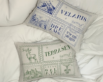 ACOTAR & Throne Of Glass Throw Pillow | Velaris and Terrasen Double-Sided Pillow, Bookish Gift, Licensed SJM Merch Sarah J Maas Decor Art