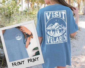Visit Velaris ACOTAR Travel Shirt | Comfort Colors  Night Court Sarah J Maas Licensed Throne Of Glass Crescent City Distressed T-Shirt