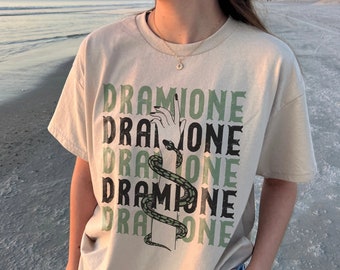 Dramione Shirt | Malfoy Manor Granger T Shirt, Bookish Fan Fic Shirt, Magic Wizard School, HP Merch, Manacled Fan Fiction Snake House Green