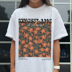Throne of Glass Kingsflame Flower Aesthetic T-shirt TOG Terrasen ...