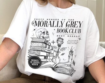 Morally Grey Book Club Shirt | Dark Romance Crewneck, Spooky Season Sweatshirt, Bookish Shirt Vintage Bookish Gift For Book Lover Reader