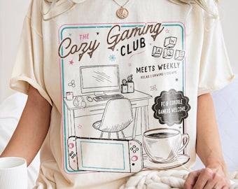 Gemütliches Gamer Shirt | Gemütlicher Gaming Club, gemütliche Spiele, Gamer Girl, Gamer Girl Geschenk, Gamer Geschenk, niedliches Gaming Shirt, Geschenk für Girl Gamer