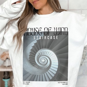 House Of Wind Staircase ACOSF Nesta Cassian Sweatshirt-Keep Reaching Out Your Hand Velaris ACOTAR Sarah J Maas Licensed Merch Crescent City