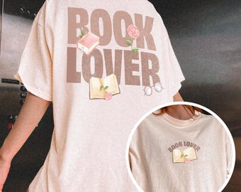 Pink Book Lover Shirt | Comfort Colors Floral Books Reading Shirt Bookish Shirt Bookworm Flowers Girly Gift For Book Lover Romance Reader