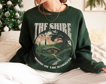 The Shire Sweatshirt | Distressed Fantasy Merch Tolkien Aragorn Frodo Baggins Elven Elrond the Fellowship Bookish Hoodie Shirt Hobbit