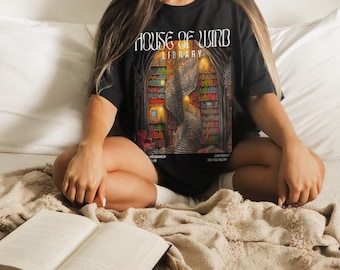 House Of Wind Library Velaris ACOTAR Illustrated Art Licensed Shirt - Night Court Sarah J Maas Throne Of Glass Crescent City Artwork ACOSF