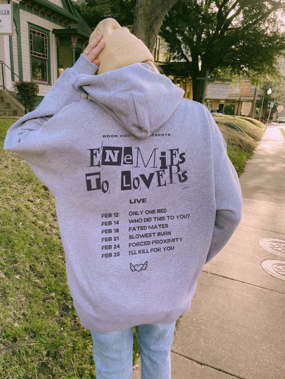 Enemies To Lovers Hoodie | Book Trope Sweatshirt Bookish Morally Grey Romantasy Shirt Smut Reader Dark Romance Shirt Book Lover Gift For Her