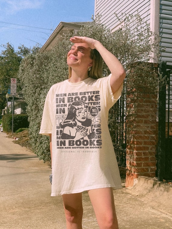 Bookish Comfort Colors Shirt | Fictional Men Are Better In Books, Morally Grey, Fantasy Romance Reader, I Love Villains ACOTAR, Fourth Wing