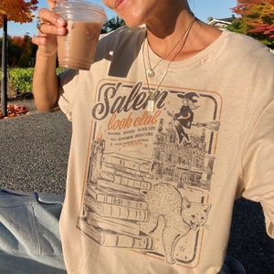 Salem Book Club Shirt | Bookish Halloween Tee, Spooky Book Lover Shirt, Salem Witches, Spooky Season Ghost Skeleton Shirt Thriller Reader
