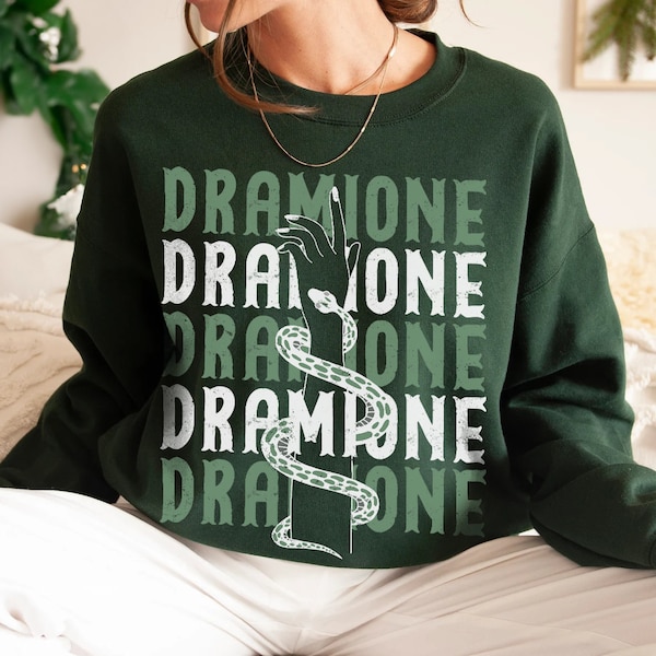 Dramione Sweatshirt | Malfoy Manner Dramione Shirt, Bookish Fan Fic, Magic Wizard School Merch, Green Snake House Dark Romantasy Gift Reader