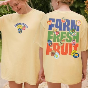 Summer Fruit Shirt | Vintage Graphic Fruit Shirt Aesthetic Summer Tee Trendy Farmer&#39;s Market Tomato Girl Summer Gardening Gift Tee Berry