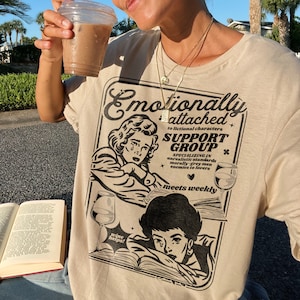 Emotionally Attached To Fictional Characters Retro Bookish Shirt, Vintage Book Lover Shirt, Romance Reader, Morally Grey Enemies To Lovers Sand