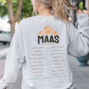 Sarah J Maas National Parks Sweatshirt SJM Universe Licensed Merch ACOTAR TOG Crescent City, Velaris, Terrasen, Lunathion Fantasy Reader image 6