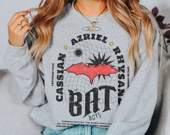 ACOTAR Fledermaus Jungen Sweatshirt | Cassian Azriel Rhysand Velaris Night Court Lizenzed SJM Merch Illyrischer Buch-Liebhaber Fantasy Leser T-Shirt Geschenk