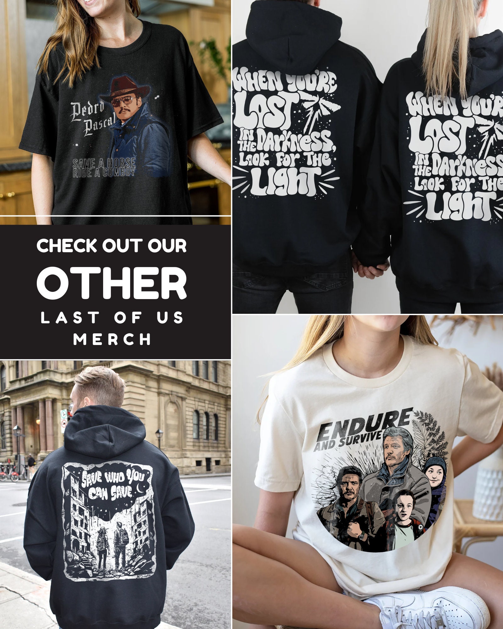 The Last Of Us Sudadera con capucha / Joel y Ellie TLOU Art Sudadera Pedro  Pascal Joel Miller Ellie Williams Merch Videojuego Regalo -  México