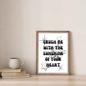Aplastame con el sol de tu corazón / Lámina musical A5 / Todos somos una estrella / 5SOS / Banda / Pop Punk / Lámina con la letra de No 1 Obsession