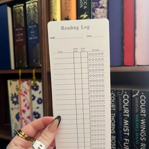 Double Sided Reading Tracker Bookmark: Book Review Checklist