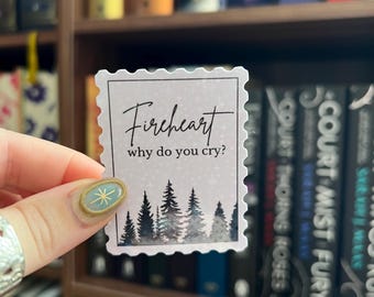 Inspiré du trône de verre | Cœur de feu Pourquoi pleures-tu | autocollant de timbre | TOG | autocollant pailleté | Bouteille d'eau | Sticker Kindle