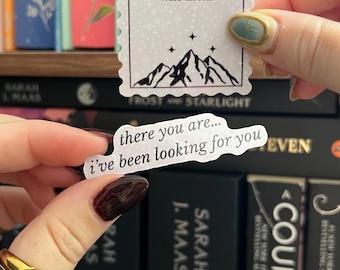 ACOTAR zainspirowany | Pakiet „To The Stars Who Listen” | Rhysand | There You Are | Velaris | Naklejka brokatowa | Butelka na wodę | Naklejka na Kindle'a