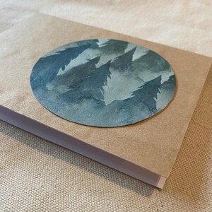 Carte Evergreen : Aquarelle originale - Marron