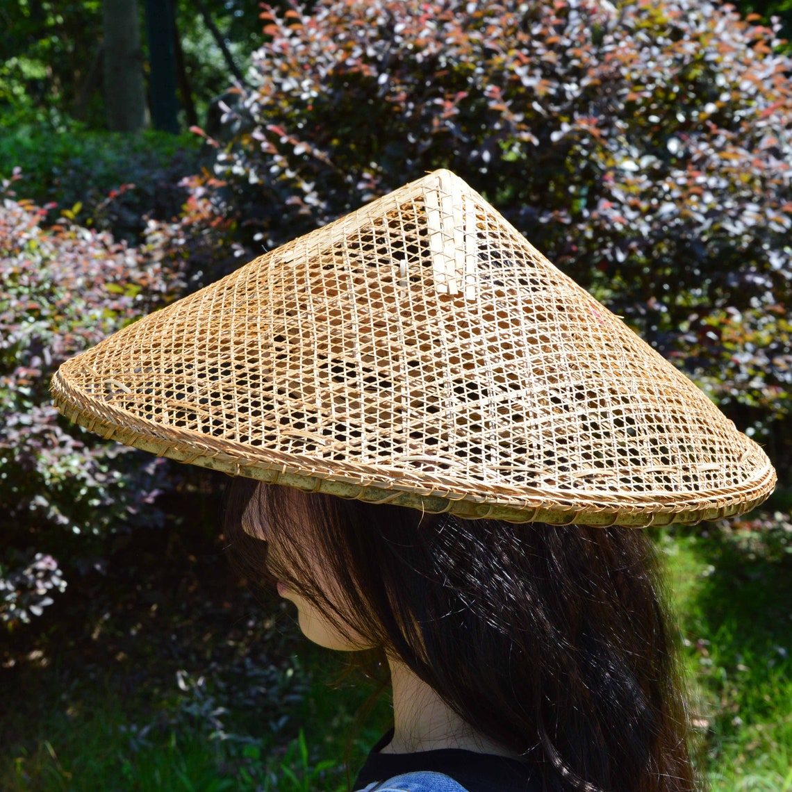 Bamboo Hat Chinese Traditional Tapered Hollow Hat Carefully Etsy