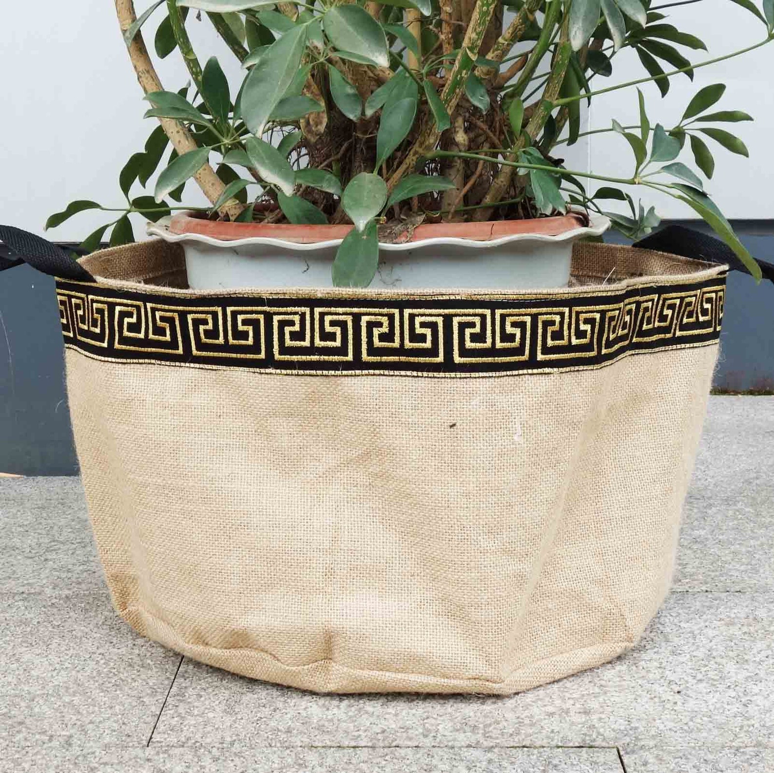 Burlap Grow Bags Garden Pots Classic Embroidery Lace 10 Etsy