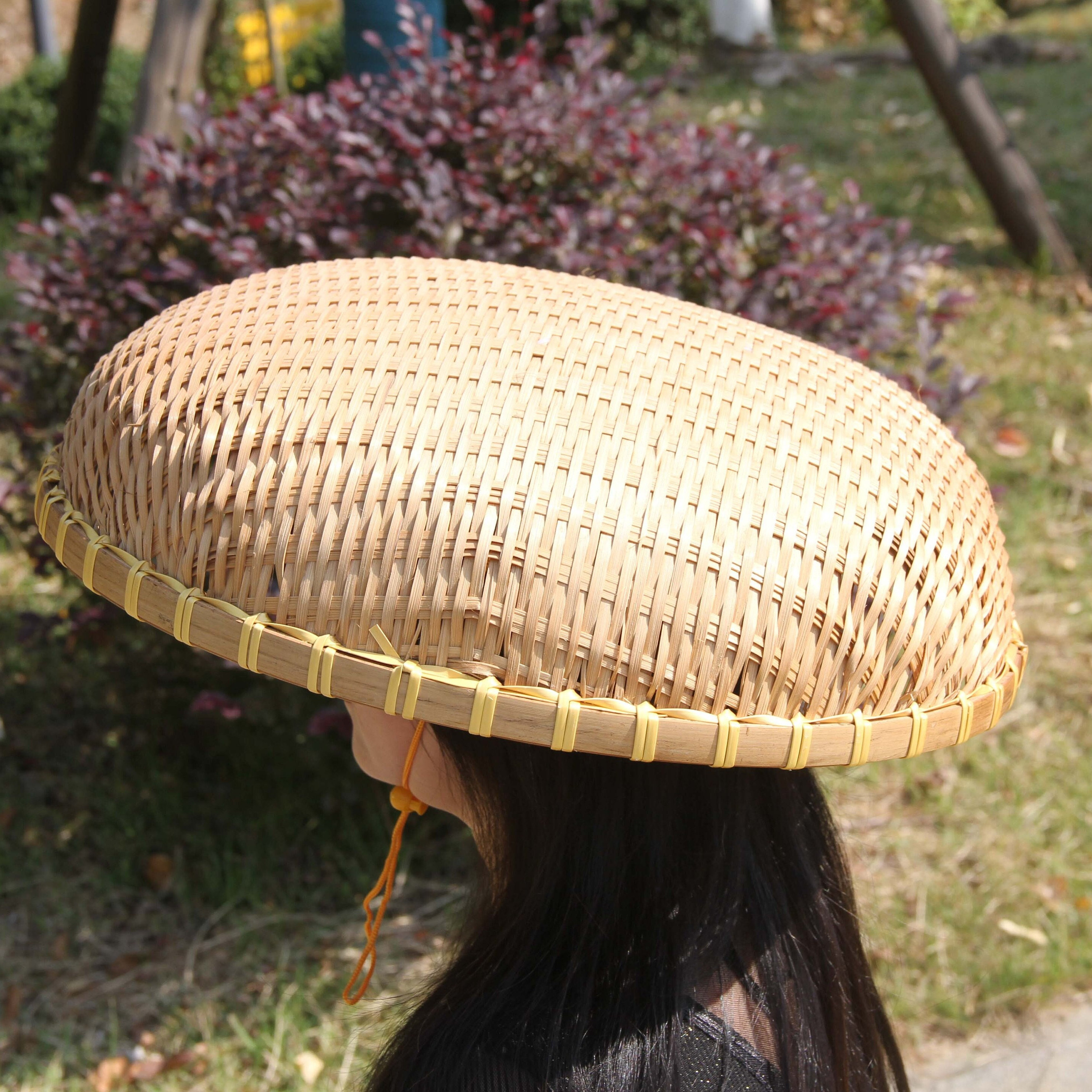 Spherical Cap Bamboo Hat Farmer Rice Hat Asian Hat Funny Party Hat